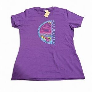Atlantic City Purple Graphic Tee - NWT - Size S
